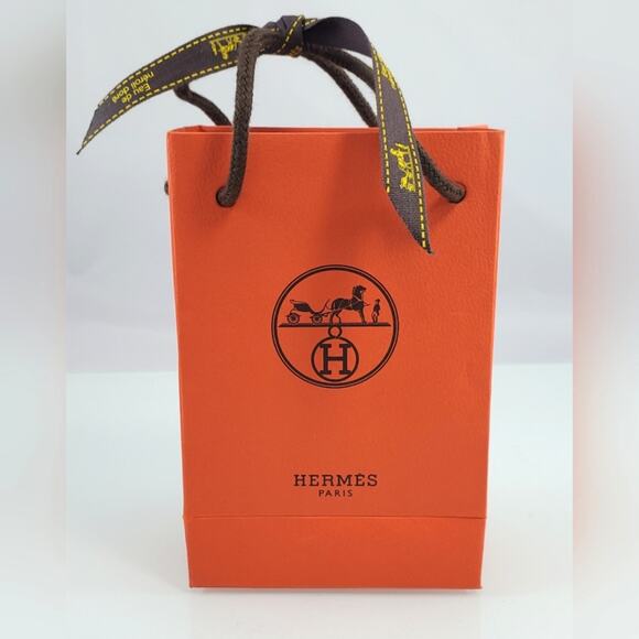 AUTHENTIC HERMES Orange Shopping Gift Bag - Picture 1 of 5